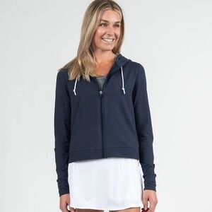 RHOBACK Women's Navy Blue Tempo Performance Full-Zip Hoodie Size XXL, EUC